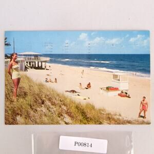 Municipal Beach Boca Raton Florida 1960s Postcard FL PC 1962 Swimsuit Models